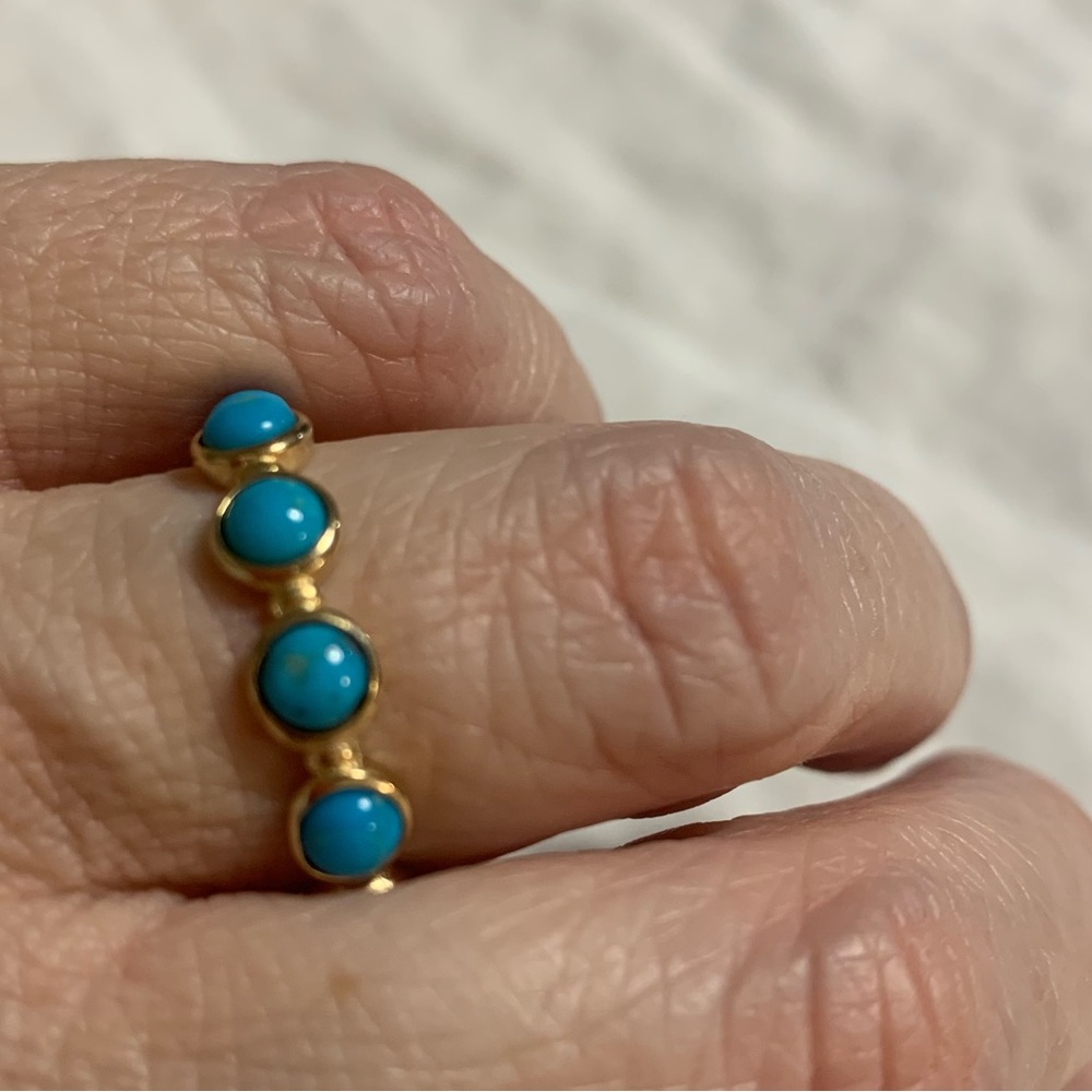 NWT JTV Turquoise 18K Gold Over Silver Ring